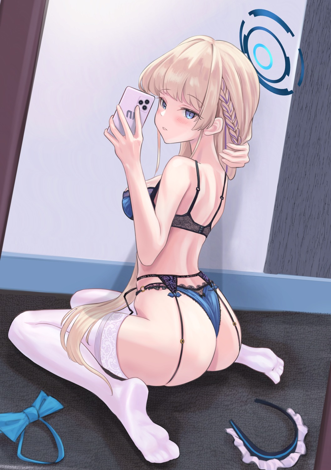 Tatsumi Yashiro Blue Archive Asuma Toki Ass Bra Garter Belt Halo Pantsu